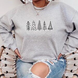 Cute Christmas Tree Christmas Crewneck Sweatshirt S-5X